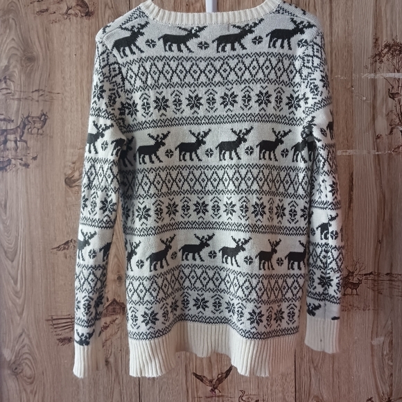 Forever 21 Reindeer Fair Isle Christmas Holiday Sweater Size Small - Picture 2 of 5